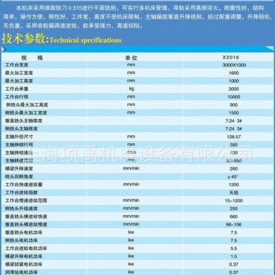 特價上海臺重龍門銑床X2016系列經濟型龍門銑床 超高性價比