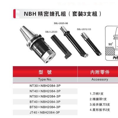 NBH精密搪孔組（套裝3支組）數控銑床加工中心CNC數控刀具