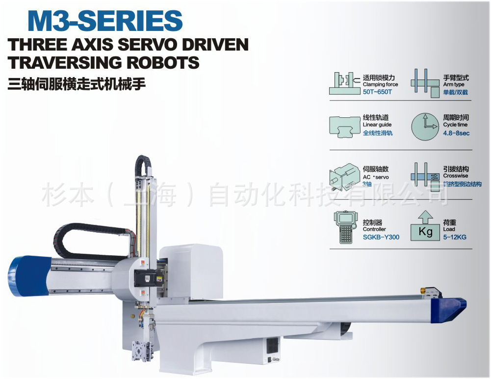 三軸伺服橫走式機械手-杉本科技