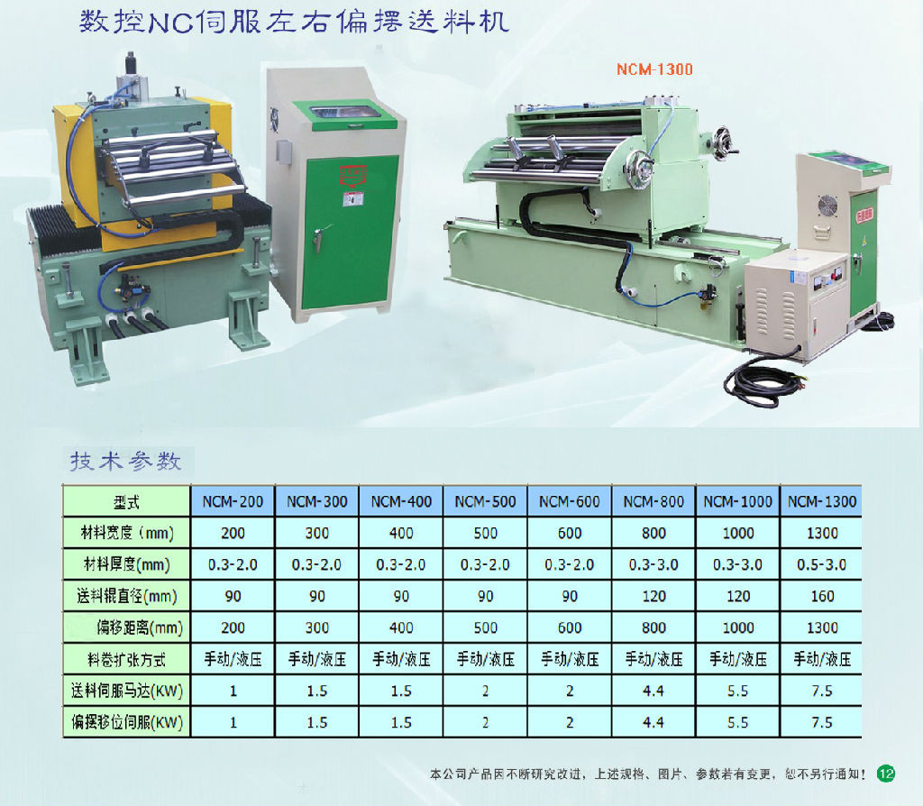 左右偏擺送料機