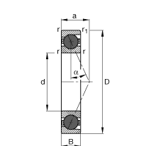 主軸軸承 HCB71916-E-T-P4S, 調(diào)節(jié)，成對(duì)或單元安裝，接觸角 α = 25°，陶瓷球，限制公差