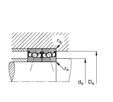 主軸軸承 HSS7012-C-T-P4S, 調(diào)節(jié)，成對安裝，接觸角 α = 15°，兩側(cè)唇密封，非接觸，加嚴(yán)公差